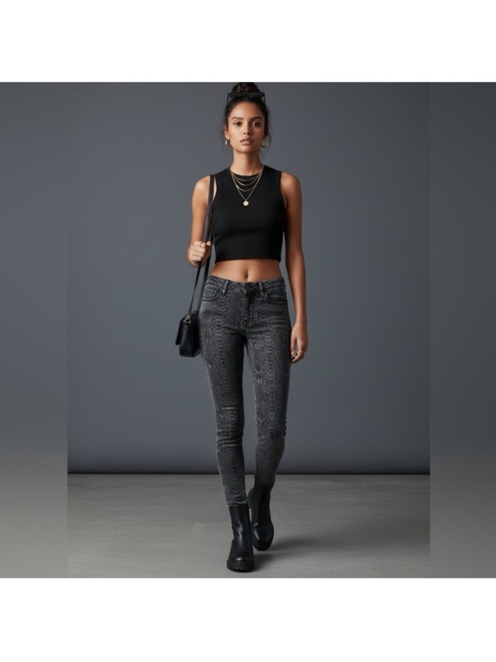 FRAME Le Skinny De Jeanne in Tonal Python